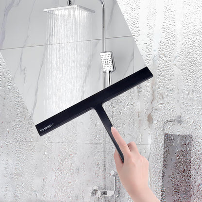 Duschabzieher Set Silikon 28cm Fensterabzieher Glasabzieher Schwarz