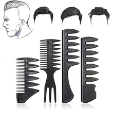 Professional Haar Styling Kamm Set 4-teilig für Männer - Carbon