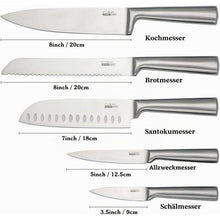 5-tlg. Profi Küchenmesser Set Edelstahl, Scharf & Rutschfest
