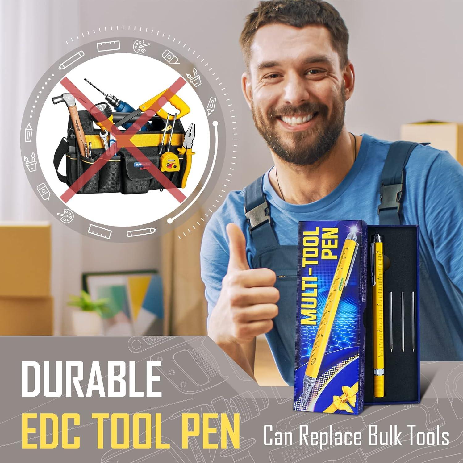 Multifunktionsstift LED Magnet Lineal Wasserwaage Männer Papa Opa