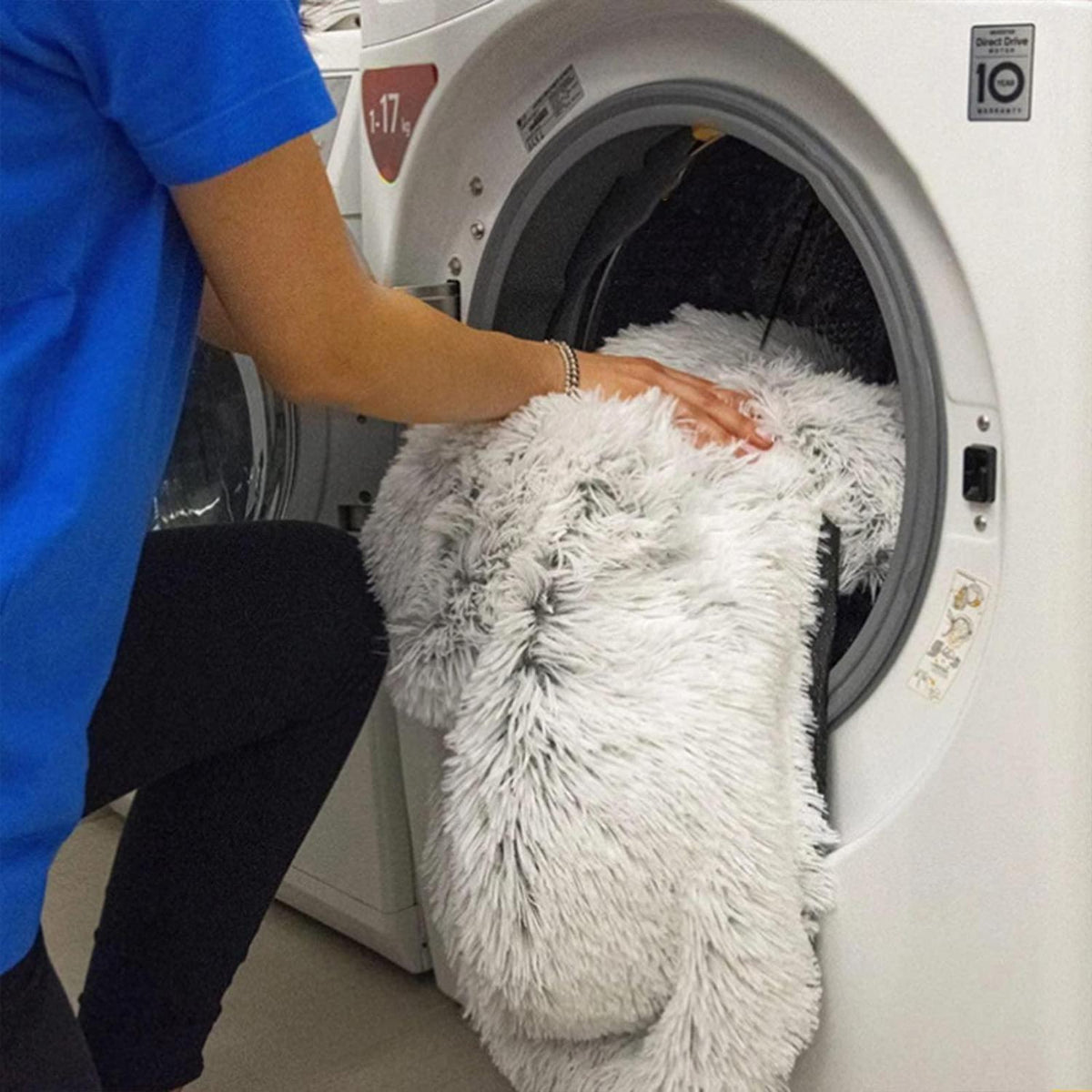 Flauschiges Hundebett Waschbar – Beige, Mittelgroß
