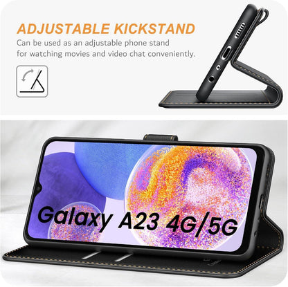 Samsung Galaxy A23 4G/5G Handyhülle Schwarz Leder Klapphülle magnetischer Verschluss