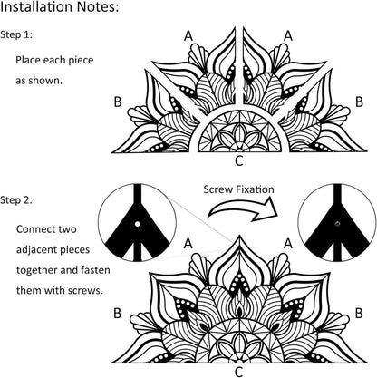 Metall-Mandala-Wanddekoration Lotusblumen für Zuhause Schlafzimmer Büro