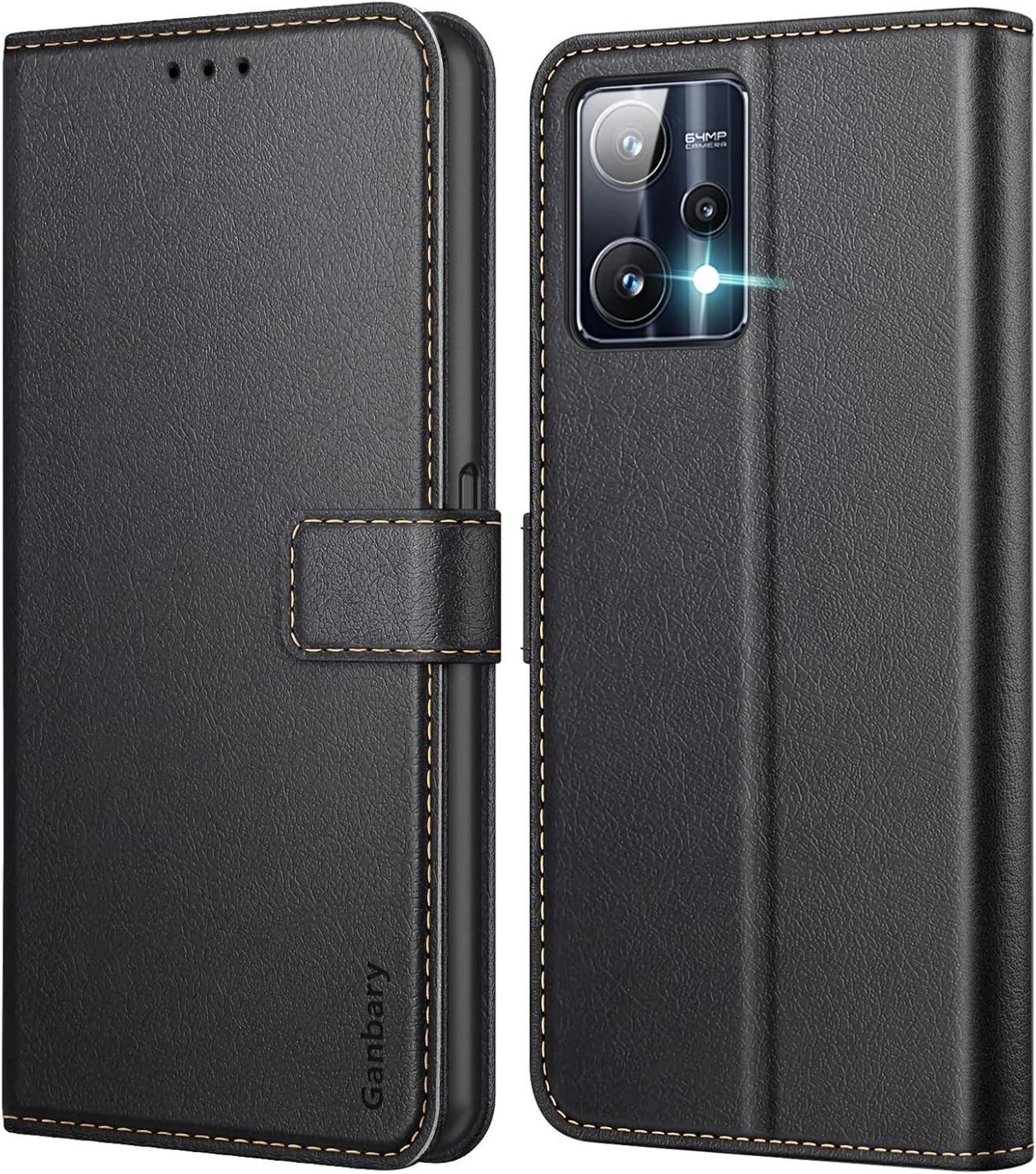 Handyhülle für Realme 9 Pro Premium Leder Flipcase Schwarz