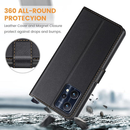 Leder Handyhülle Realme 9 Pro: Flipcase mit Kartenfächern & Standfunktion
