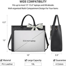 Große Schwarz Leder Handtasche Damen Schultertasche 15.6