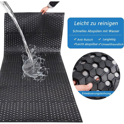 Rutschfeste Gummimatte Outdoor 90x210 cm – Schmutzfangmatte mit Entwässerung
