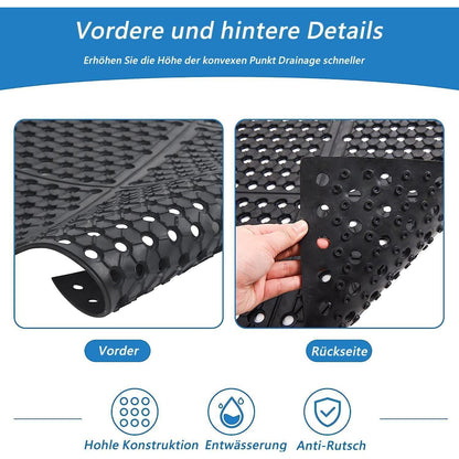 Rutschfeste Gummimatte Outdoor 90x210 cm – Schmutzfangmatte mit Entwässerung