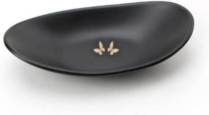 Schwarzes Schmuck Tablett Ringschale Schlüssel Organizer Oval