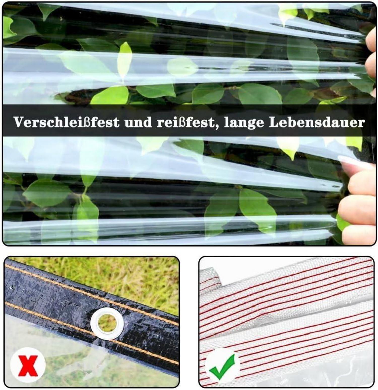 Transparente PVC Plane mit Ösen für