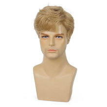 Blonde lockige Synthetikperücke für Herren Cosplay Halloween