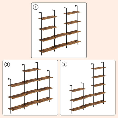 DIY 5-stöckiges Bücherregal aus Spanplatten in Dunkelbraun