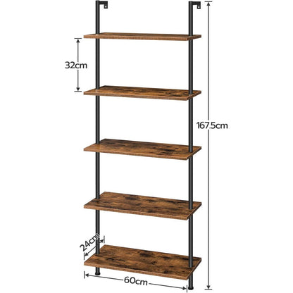 DIY 5-stöckiges Bücherregal aus Spanplatten in Dunkelbraun