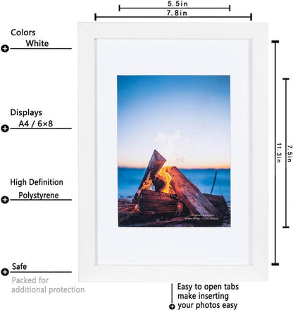 Bilderrahmen Set weiß DIN A4 21x30cm MDF Holz Acrylglas 3er Pack