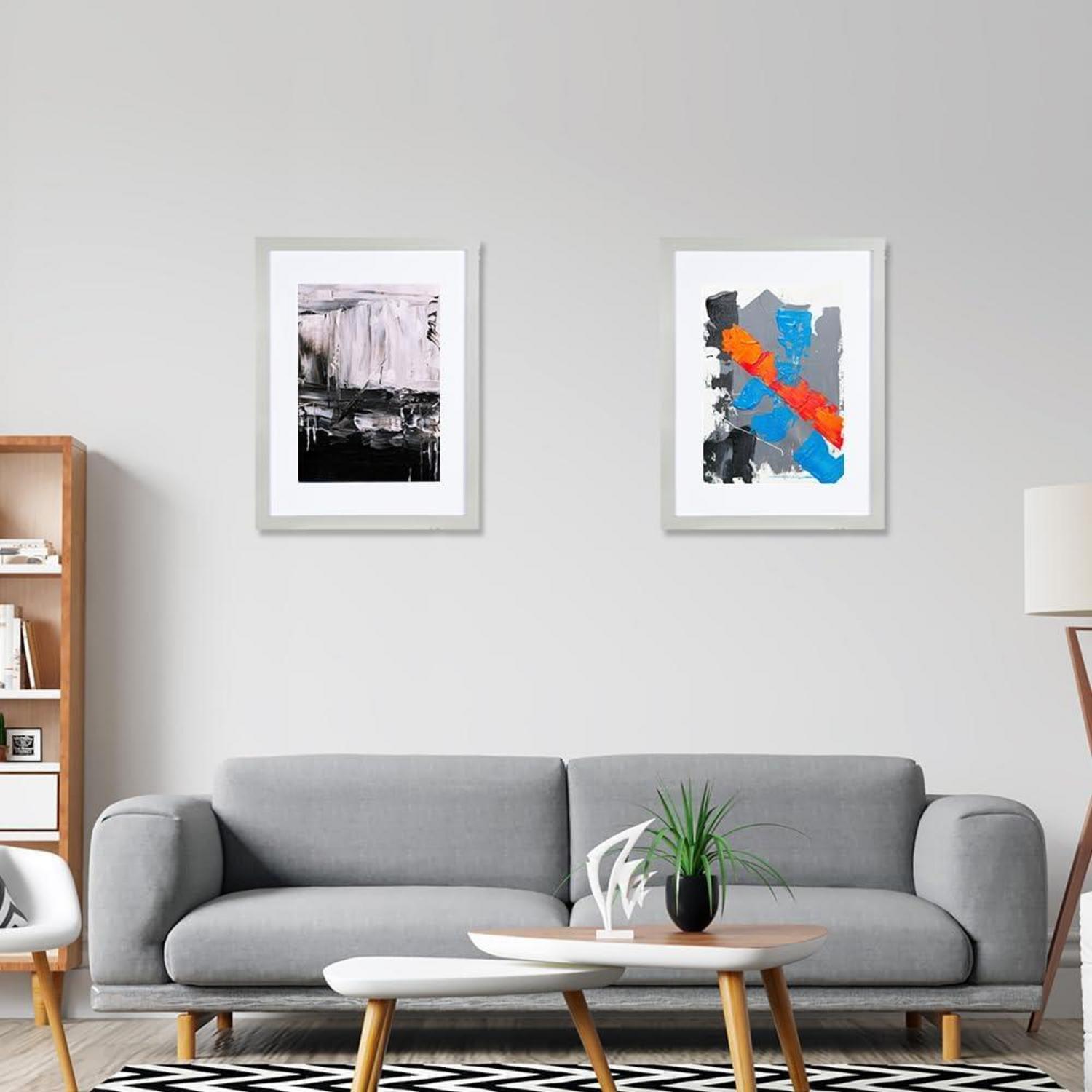 Bilderrahmen Set 30x40 cm Grau MDF Holz-Acrylglas 2er Pack