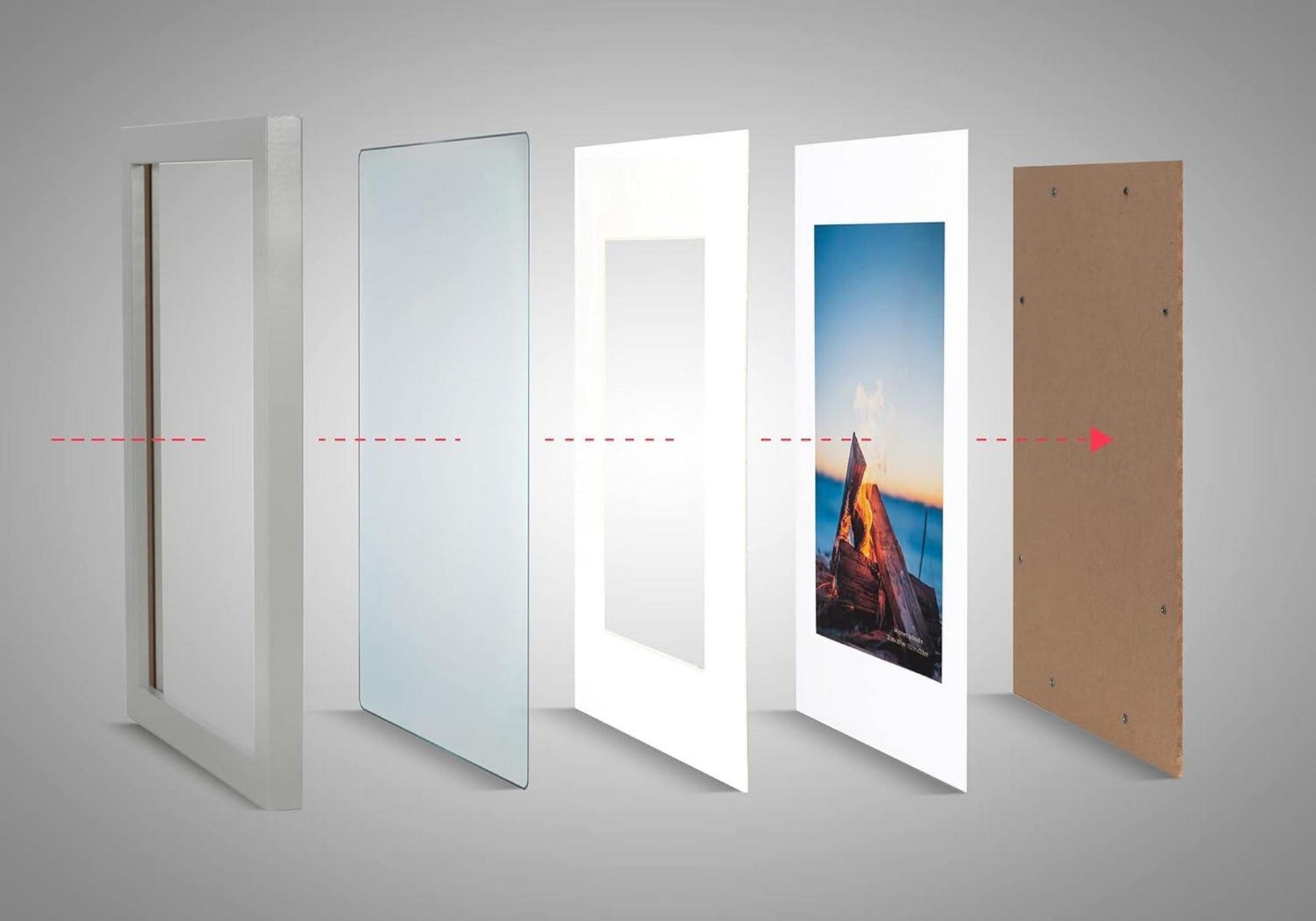 Bilderrahmen 30x40 cm Grau 2er Set MDF Holz-Rahmen Acrylglas Scholar