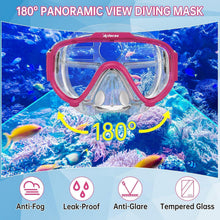 Schnorchelset Erwachsene mit Panorama Maske und Dry Schnorchel – Rosa
