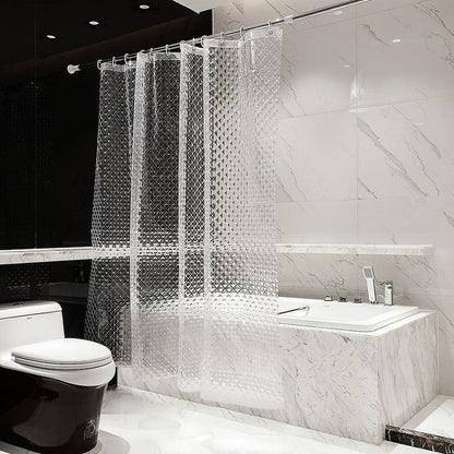 Duschvorhang 3D Rhombus Transparent Eva Material 180x180cm wasserdicht anti