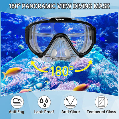 Arlierss Schnorchelset Erwachsene mit Anti-Fog Taucherbrille
