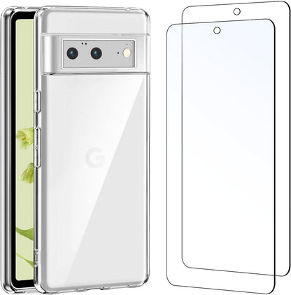 NEW'C Google Pixel 6 Hülle + 2 Panzer Schutz Glas Set