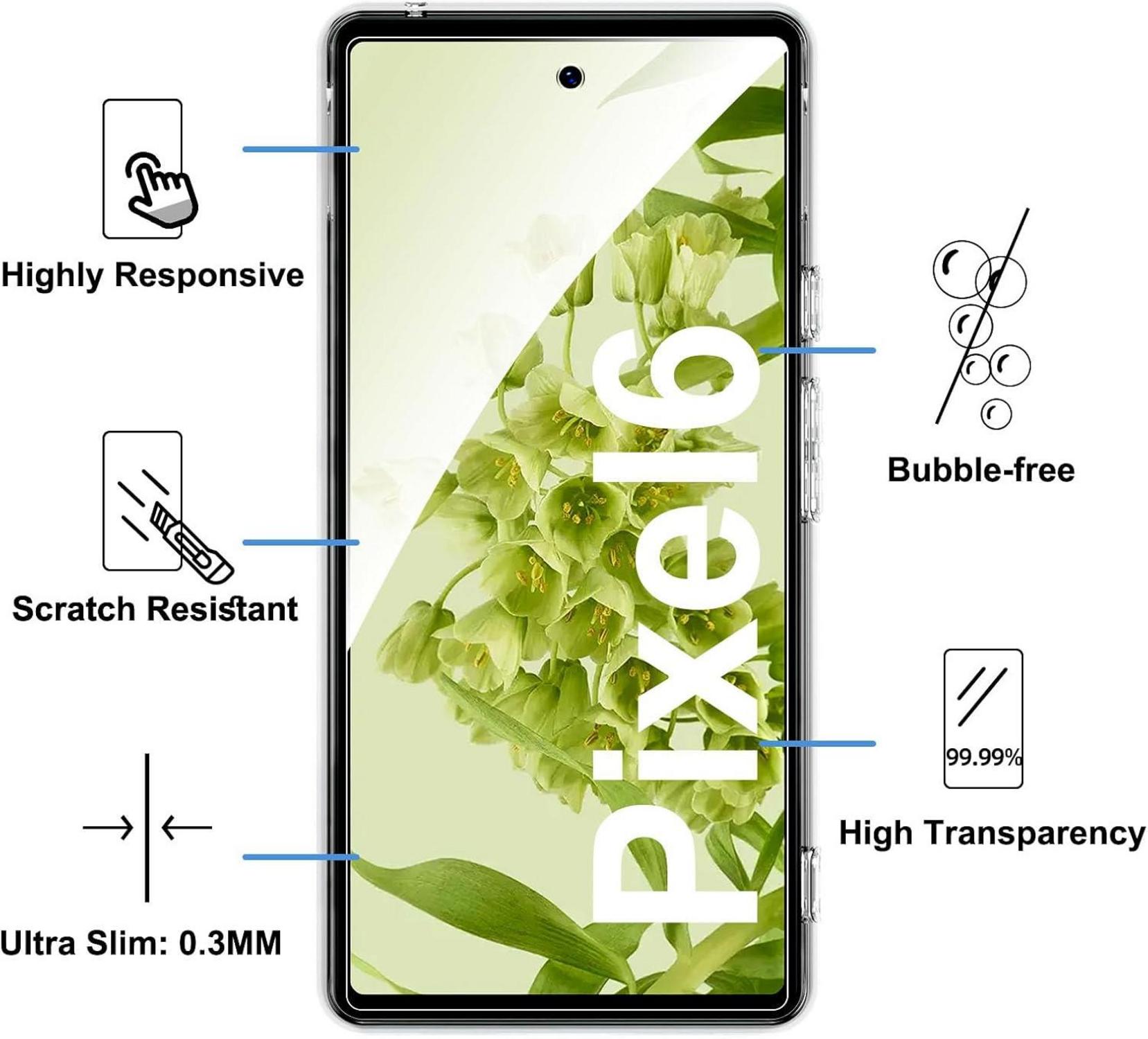 Hülle und Panzer Schutzglas für Google Pixel 6