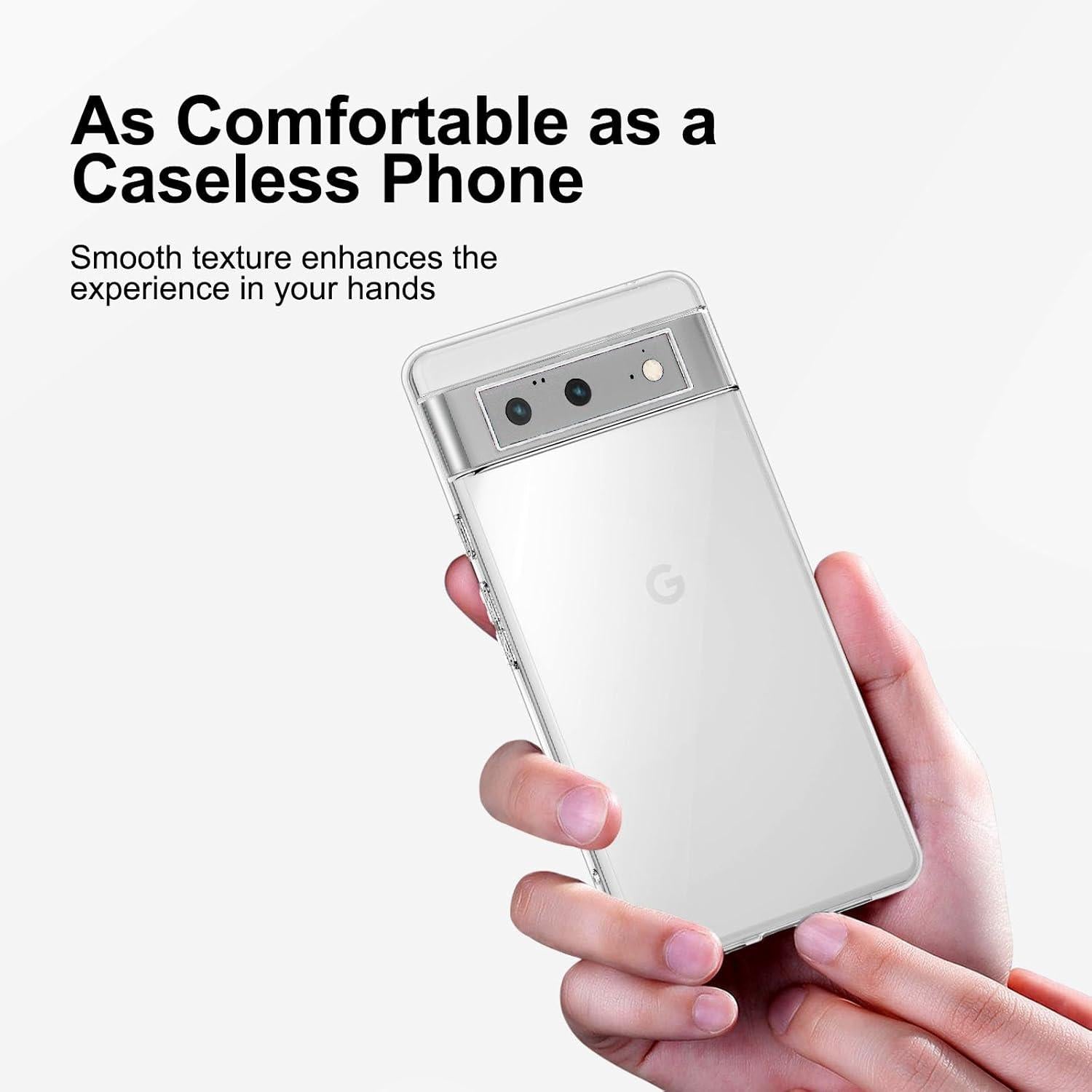 NEW'C Google Pixel 6 Hülle + 2x Panzer Schutz Glas - Ultra Transparent TPU Gel - Anti Scratch