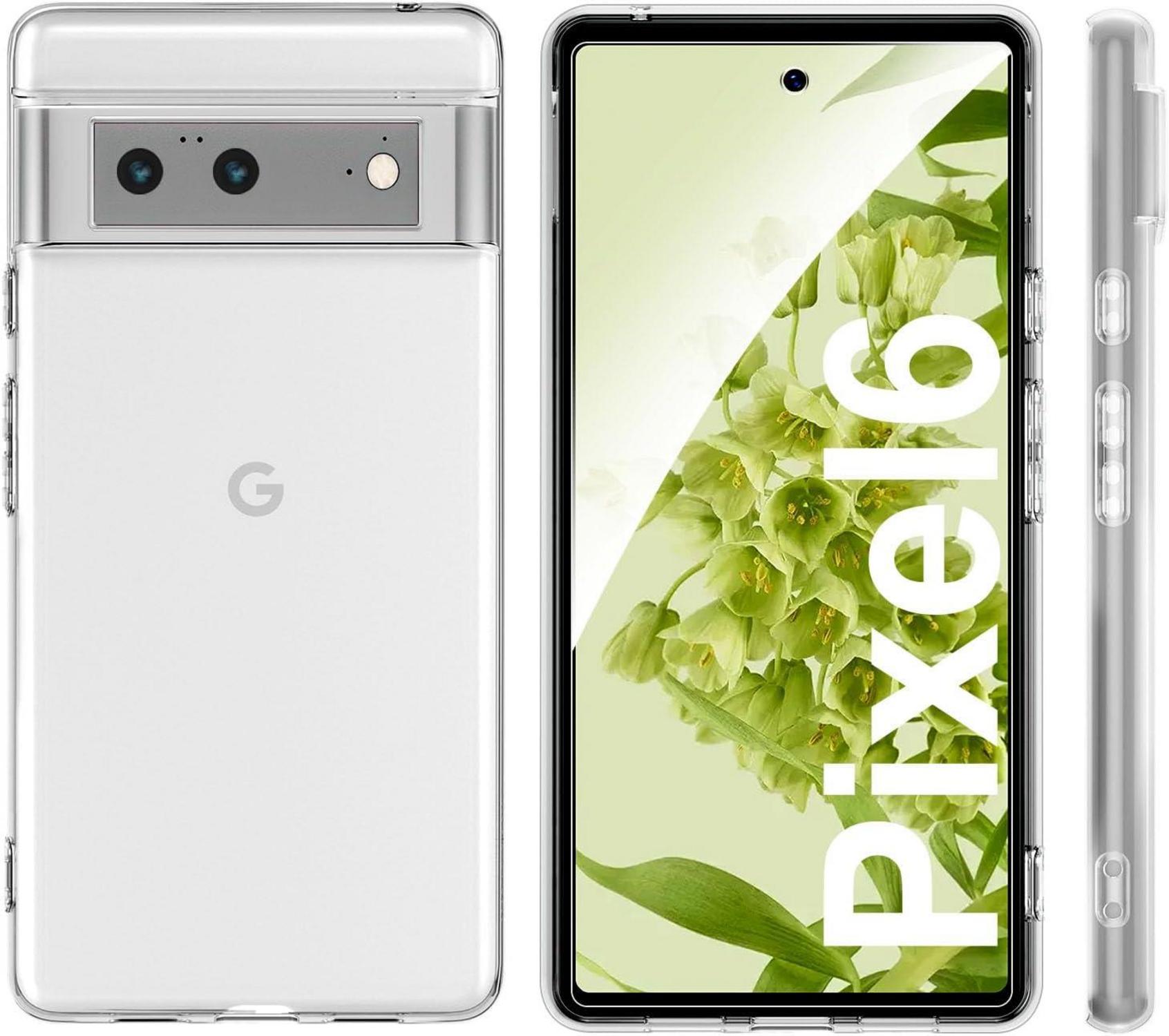 Hülle für Google Pixel 6 Transparent TPU Schutz Glas 2x Panzer Scratch
