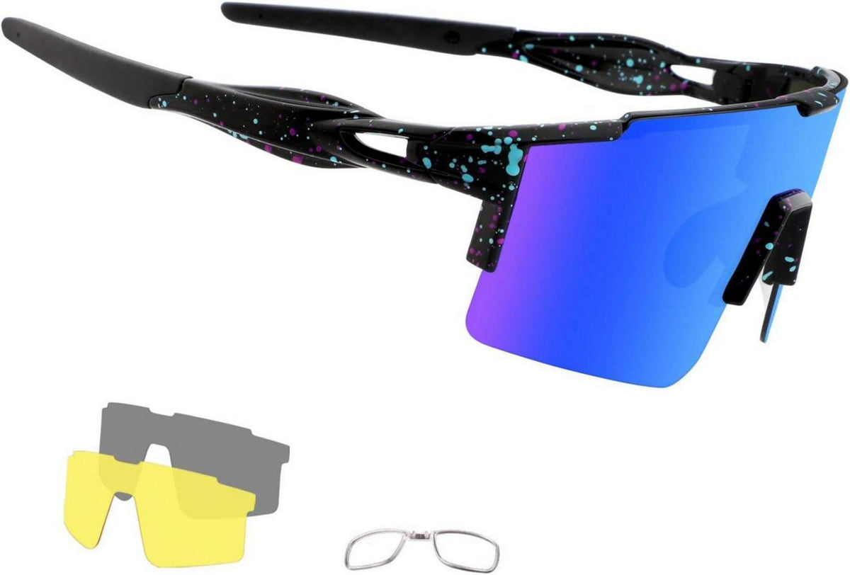 Polarisierte Fahrradsonnenbrille UV400 mit 3 Wechselgläsern