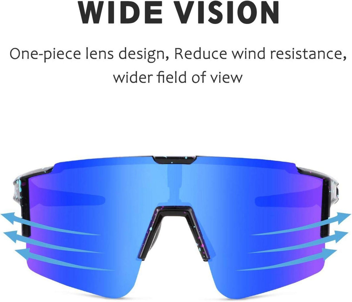 Polarisierte Fahrrad-Sonnenbrille mit 3 Wechselgläsern