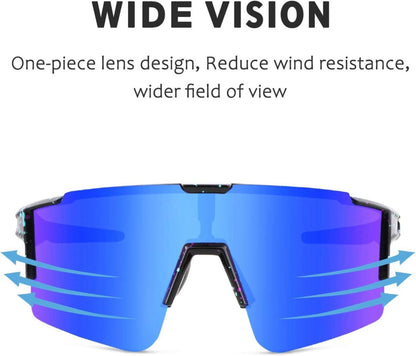 Polarisierte Fahrrad-Sonnenbrille mit 3 Wechselgläsern