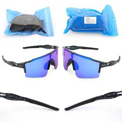 OULIQI Sportbrille Polarisierte Sonnenbrille UV400 mit 3 Wechselgläsern
