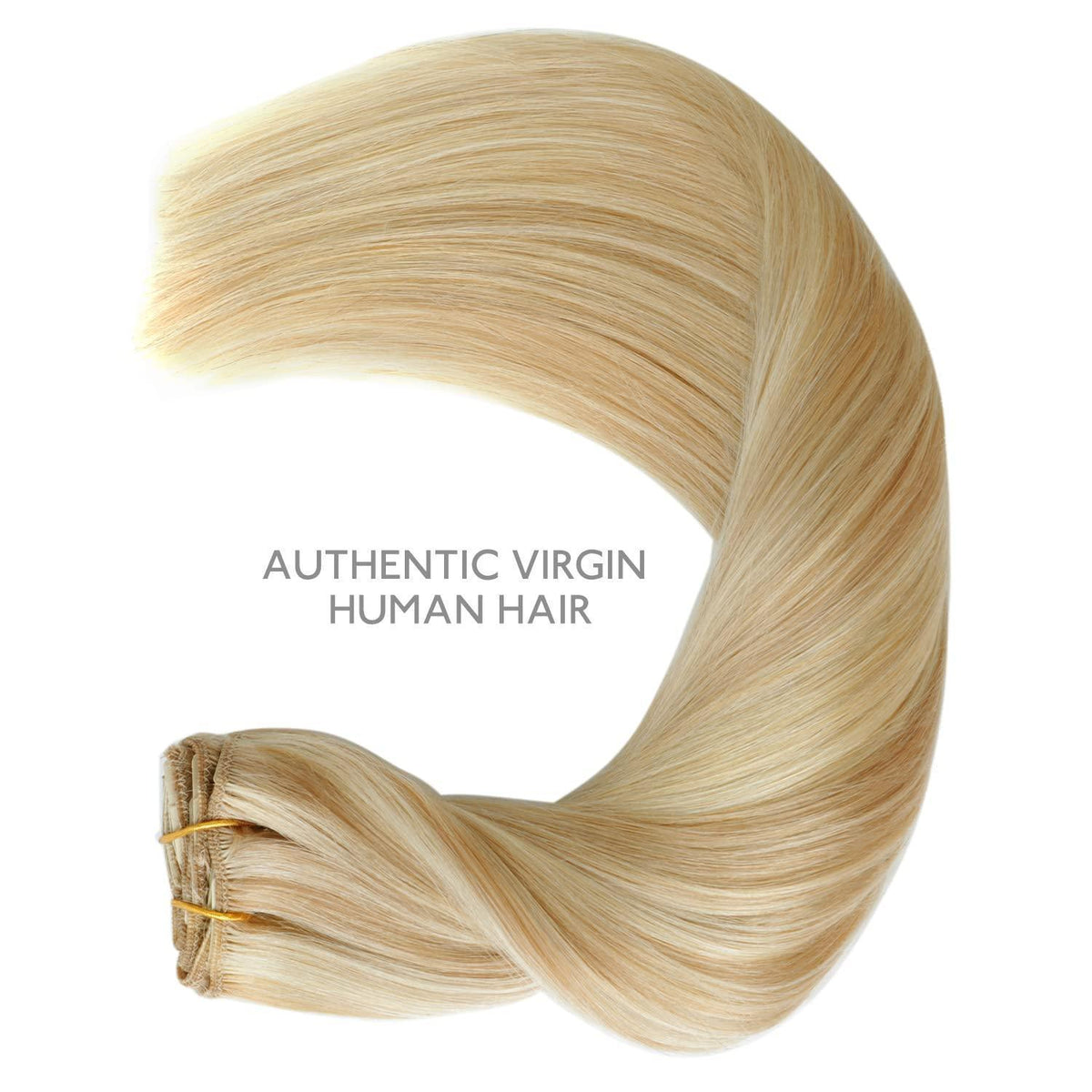 Echthaar Clip-in Extensions Karamellblond Highlights 55cm