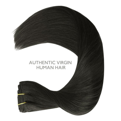 Echthaar Clip-in Extensions Schwarz 55cm - 70g
