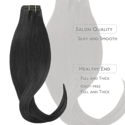 Echthaar Clip-in Extensions Schwarz 45cm - 70g