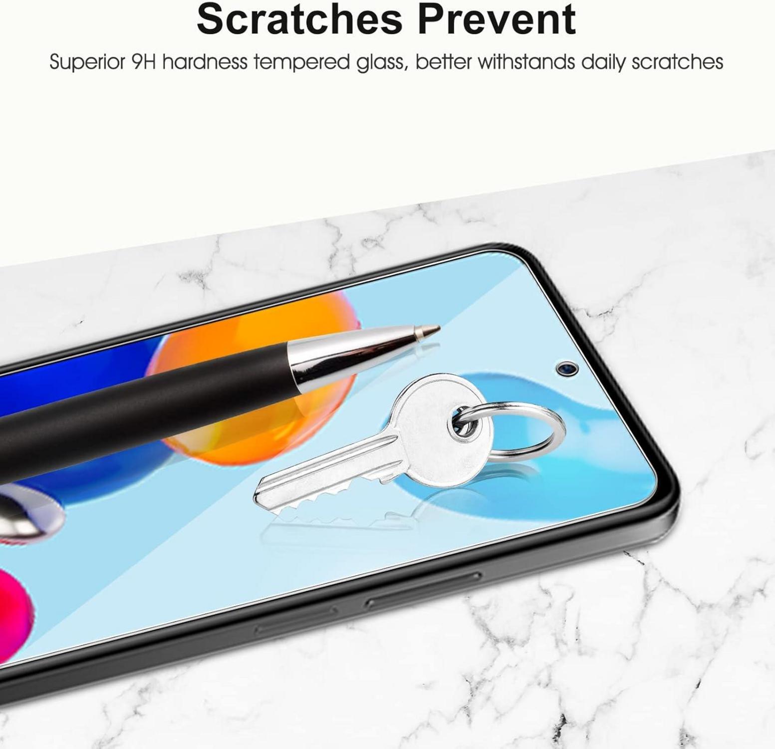 Panzer Schutzglas für Xiaomi Redmi Note 11 4G, 2+2 Displayschutz Kameraschutz