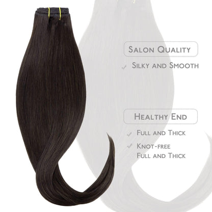 Echthaar Clip-in Extensions Dunkelbraun 50cm - 70g