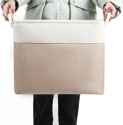 Mangata Aufbewahrungsbox Stoff 33x38x33cm Schrank Regal Kleidung Helles Khaki