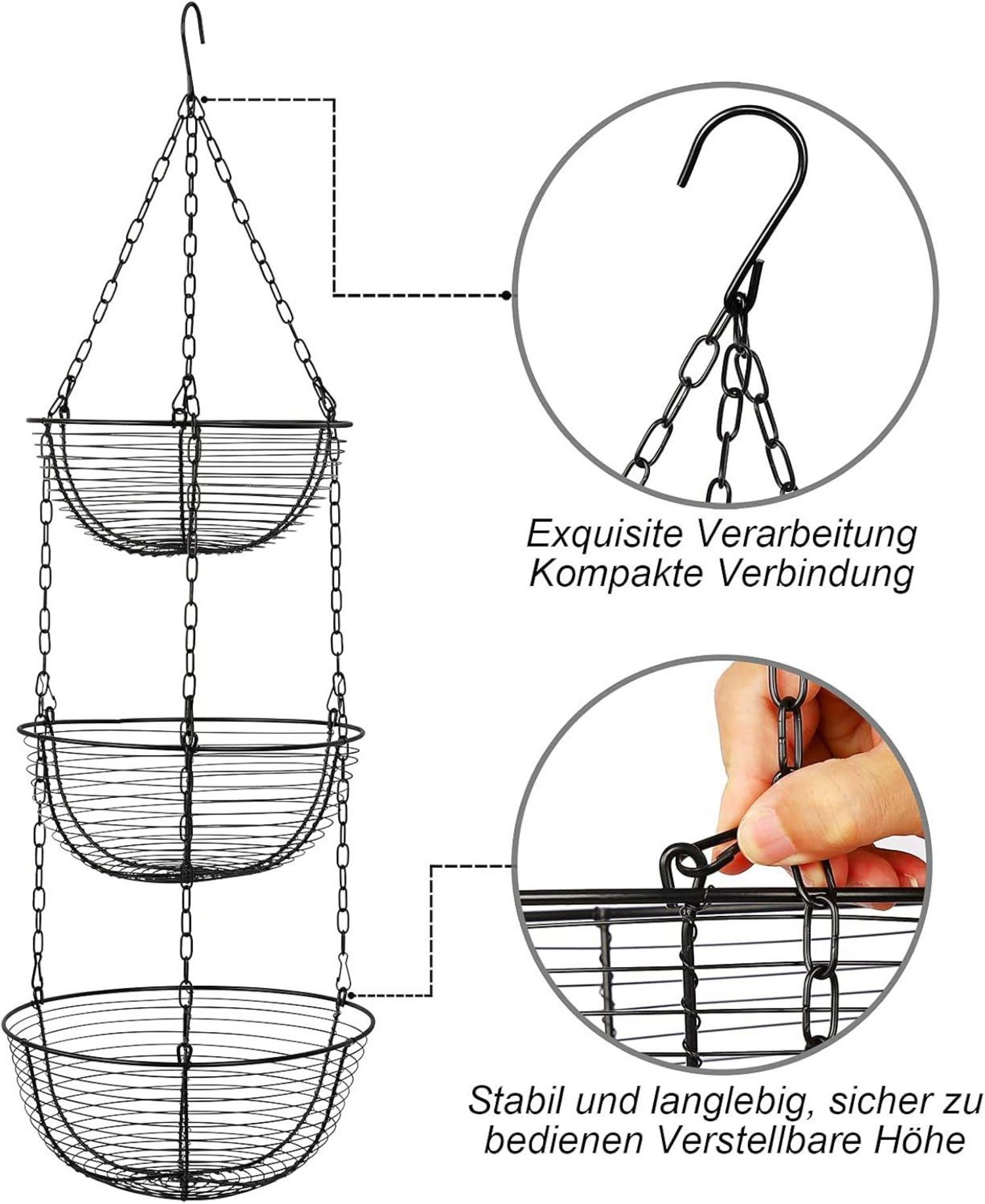 3-stöckiger hängender Obstkorb mit verstellbaren Körben