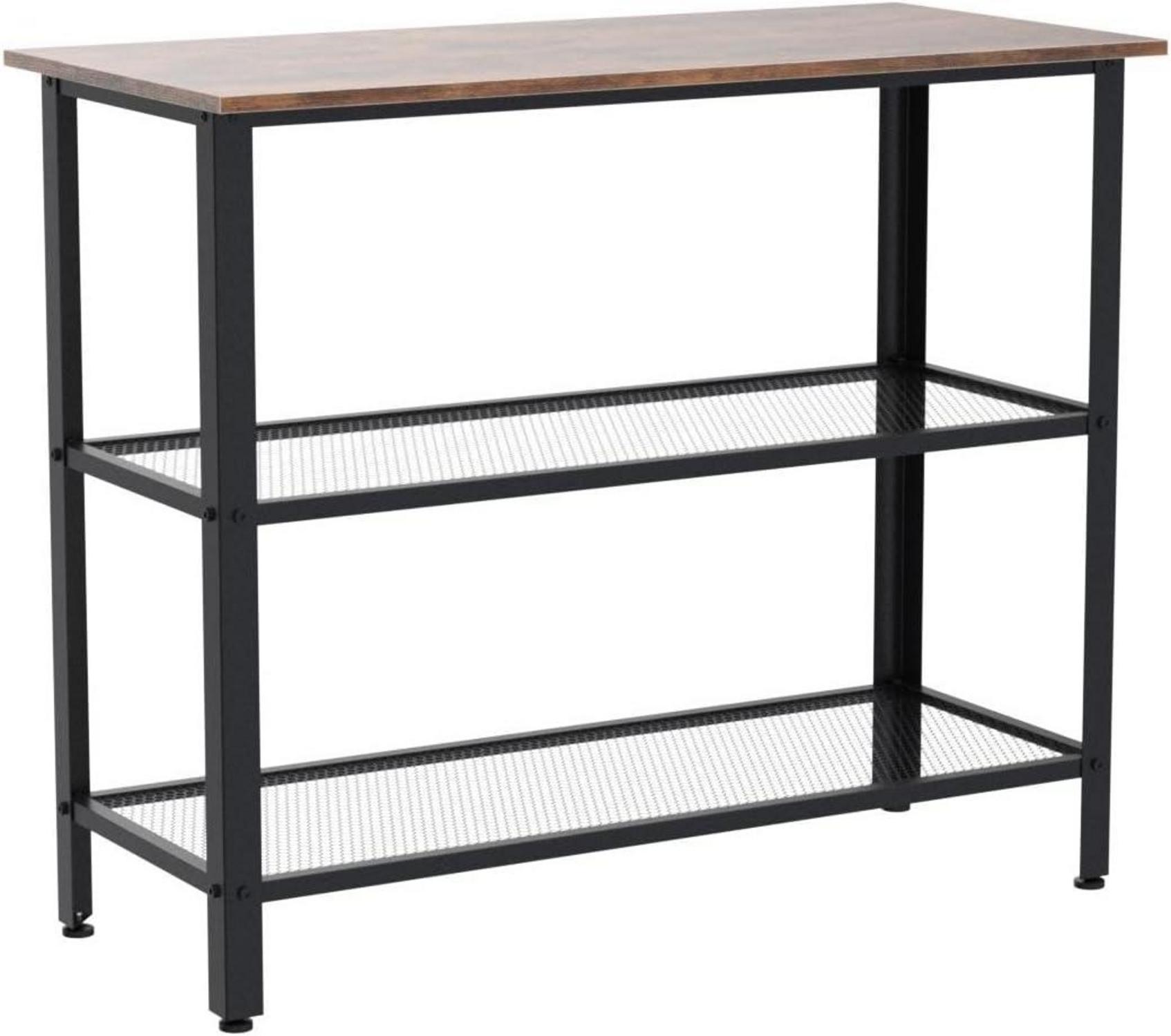 Konsolentisch Vintage Beistelltisch Industrie-Design 100 x 38 x 79 cm Braun-schwarz