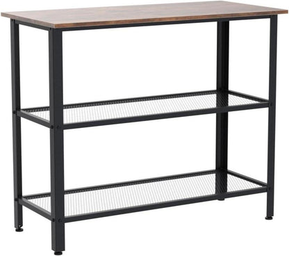 Konsolentisch Vintage Beistelltisch Industrie-Design 100 x 38 x 79 cm Braun-schwarz