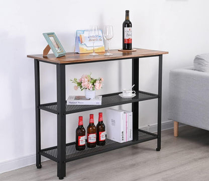 Konsolentisch Vintage Beistelltisch Industrie-Design 100 x 38 x 79 cm Braun-schwarz