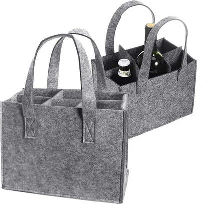 Filz Flaschentasche 12 Fächer Männerhandtasche Biergrau