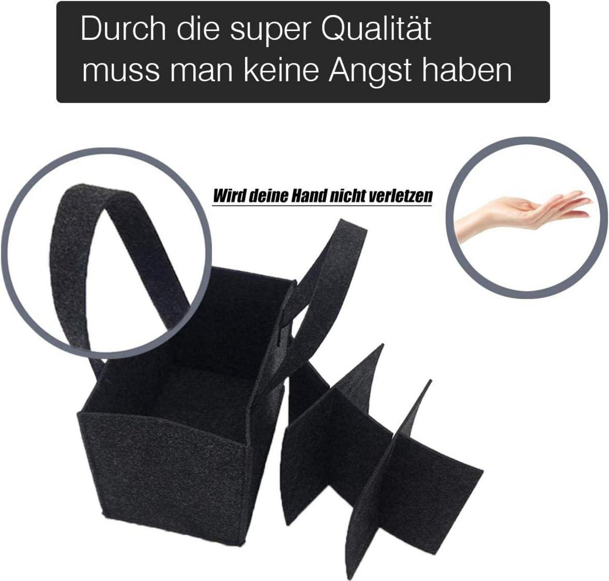 Filztasche Flaschenträger Männerhandtasche Bier Geschenke Grau 6 Fächer