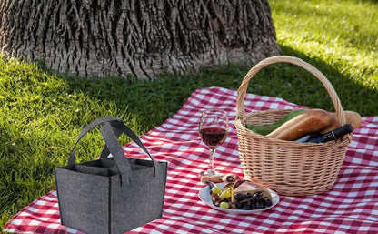 Filztasche Flaschenträger Männerhandtasche Bier Geschenke Grau 6 Fächer