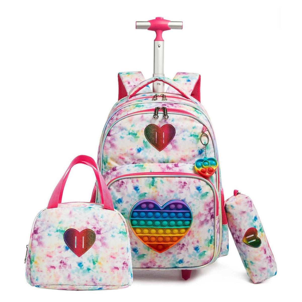 Schulranzen mit Rollen für Mädchen – 3in1 Set mit Lunch Bag