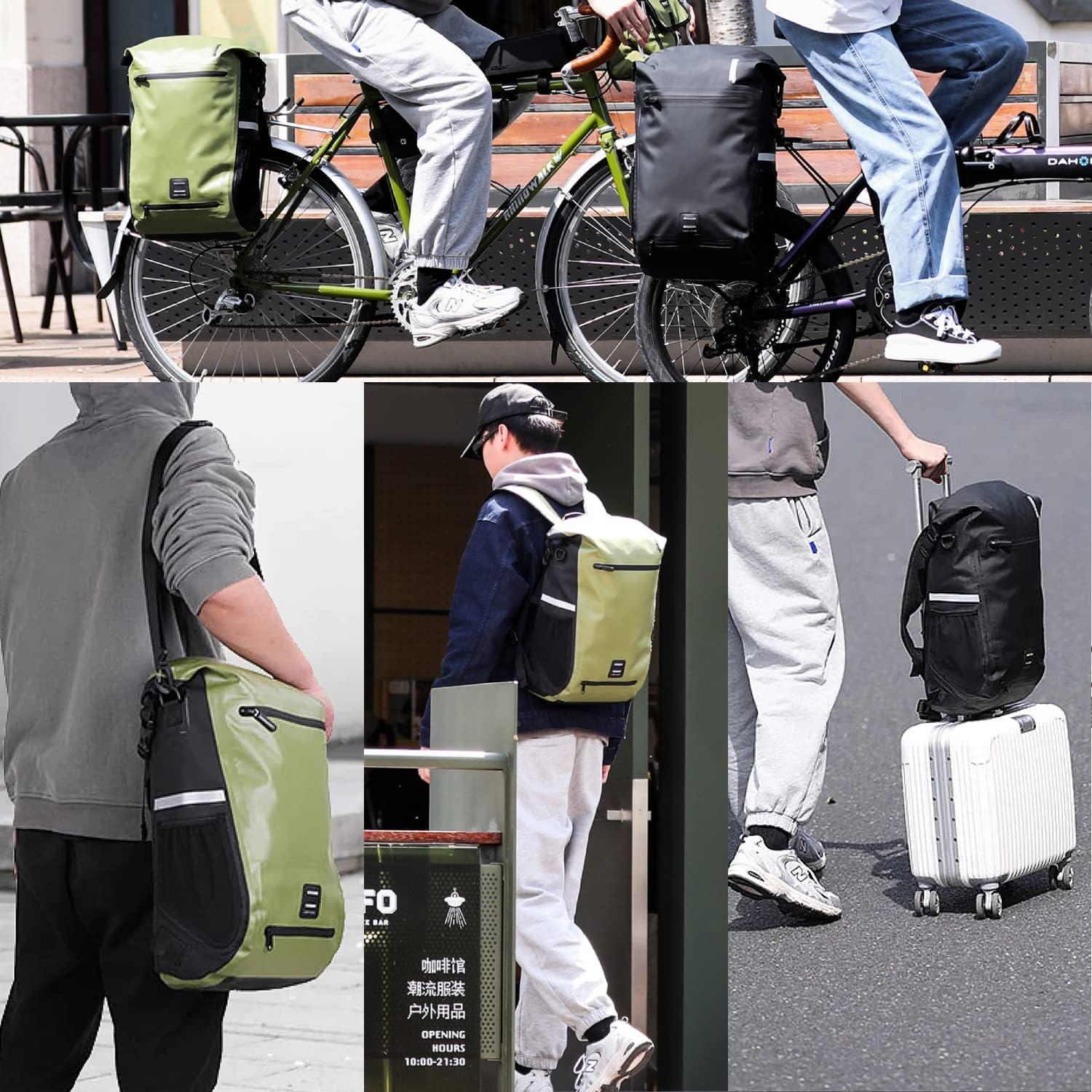 Fahrradtasche Wasserdicht Multifunktion 22-25L Gepäckträger Rucksack Umhängetasche