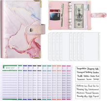 Budget Binder A6 PU Leder Geld Organizer mit 8 Reißverschluss