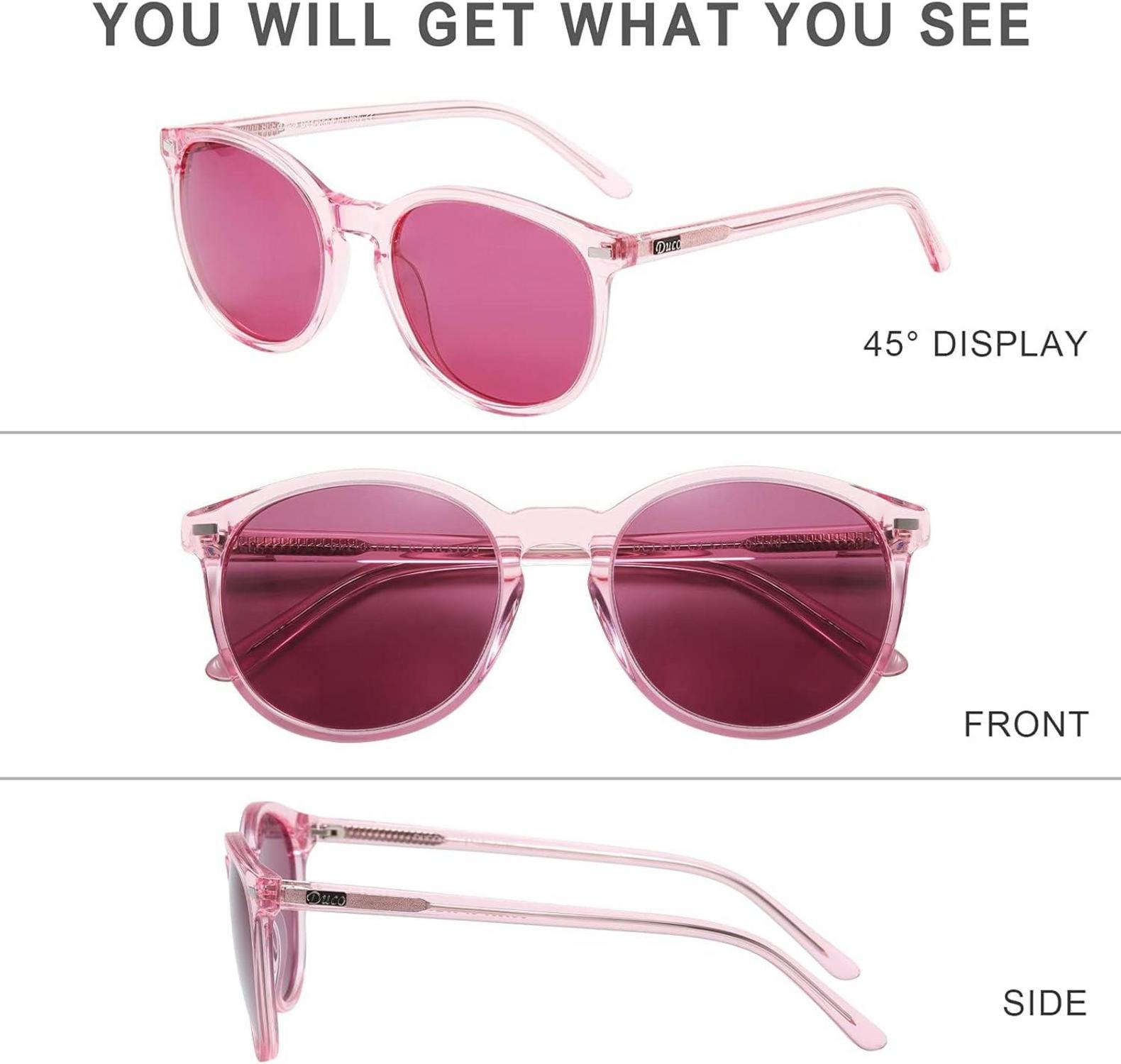 DUCO Retro Polarisierte Damen Sonnenbrille UV400 Vintage