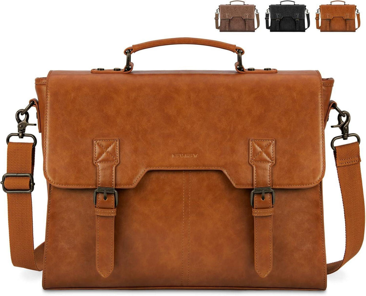 Vintage Umhängetasche 15,6 Zoll Laptoptasche Braun herren Workbag