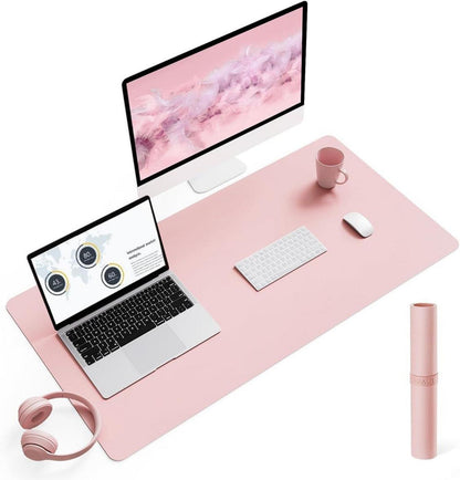 Großes Schreibtisch Mousepad Leder Rosa 90x43cm